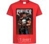 Kids T-shirt The punisher art red фото