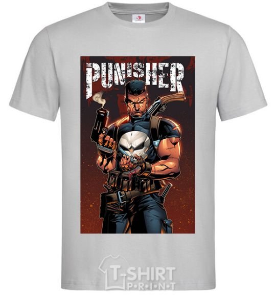 Men's T-Shirt The punisher art grey фото