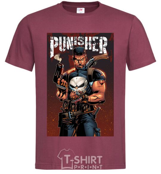 Men's T-Shirt The punisher art burgundy фото