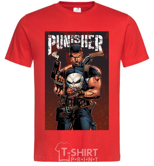 Men's T-Shirt The punisher art red фото