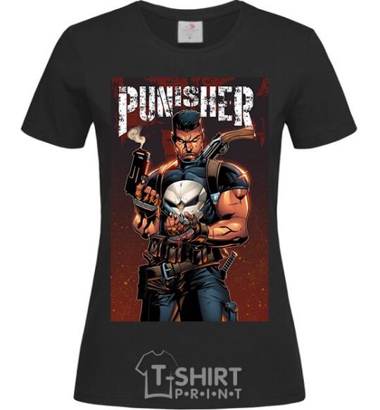 Женская футболка The punisher art Черный фото