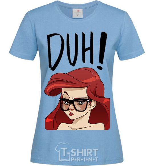 Women's T-shirt Аriel disney princess sky-blue фото