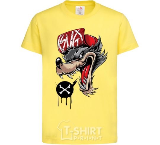 Kids T-shirt Swag wolf cornsilk фото