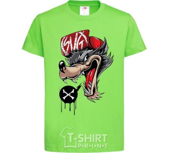 Kids T-shirt Swag wolf orchid-green фото