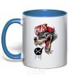 Mug with a colored handle Swag wolf royal-blue фото