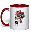 Mug with a colored handle Swag wolf red фото