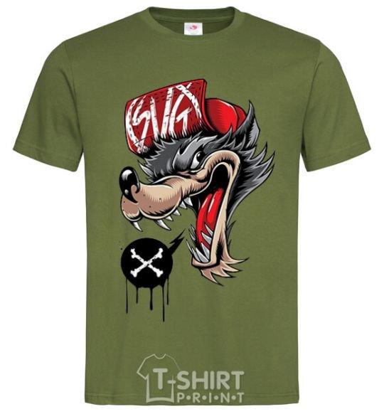 Men's T-Shirt Swag wolf millennial-khaki фото