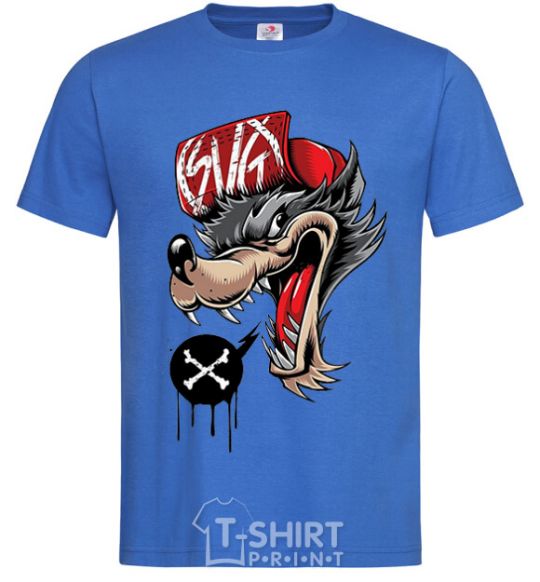 Men's T-Shirt Swag wolf royal-blue фото