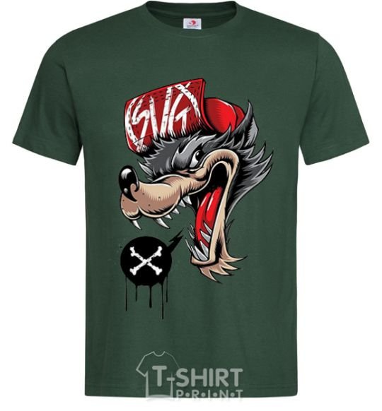 Men's T-Shirt Swag wolf bottle-green фото