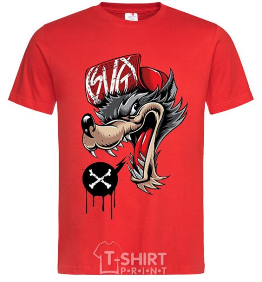 Men's T-Shirt Swag wolf red фото