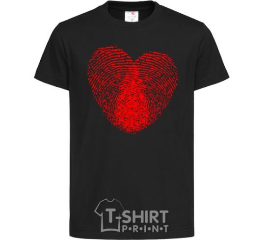 Детская футболка Сердце отпечаток Черный фото