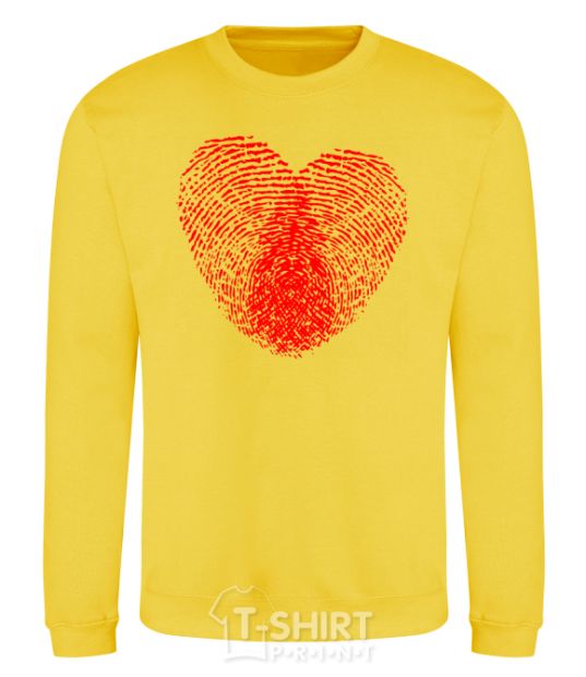 Sweatshirt Heart imprint yellow фото