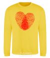 Sweatshirt Heart imprint yellow фото