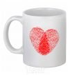 Ceramic mug Heart imprint White фото