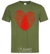 Мужская футболка Сердце отпечаток Оливковый фото
