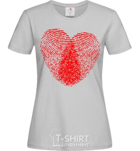 Женская футболка Сердце отпечаток Серый фото