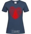 Женская футболка Сердце отпечаток Темно-синий фото