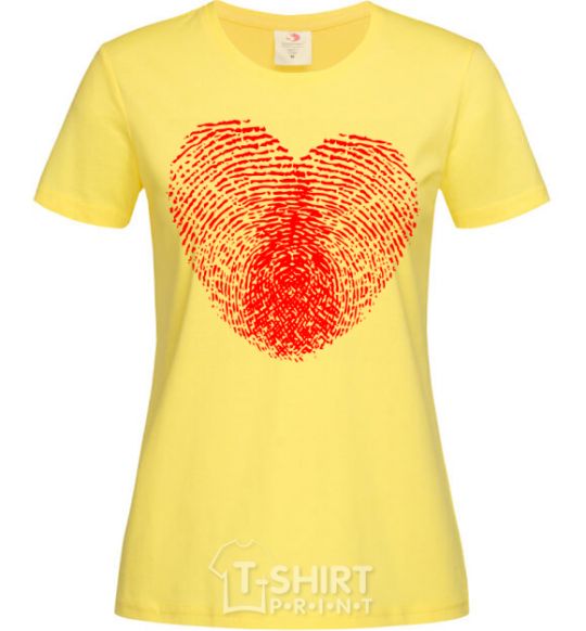 Женская футболка Сердце отпечаток Лимонный фото