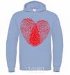 Men`s hoodie Heart imprint sky-blue фото