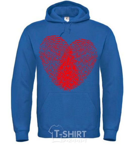 Men`s hoodie Heart imprint royal фото