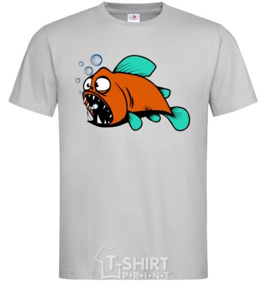 Men's T-Shirt The fish are in shock grey фото