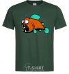 Мужская футболка Рыба в шоке Темно-зеленый фото