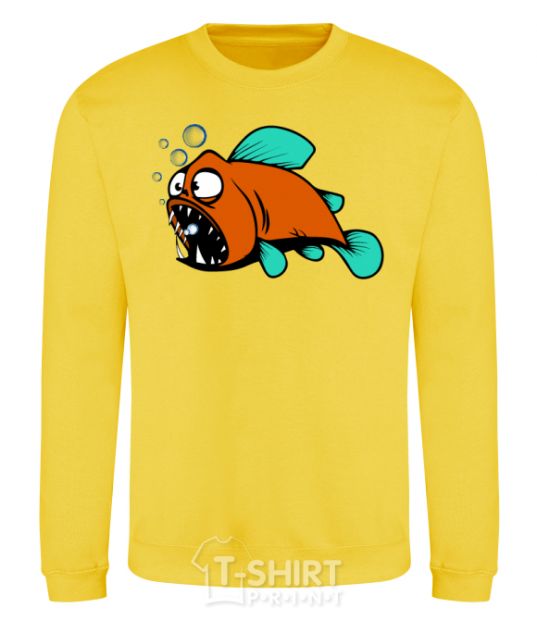 Sweatshirt The fish are in shock yellow фото