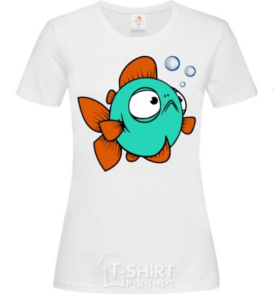 Women's T-shirt The fish is a beauty White фото