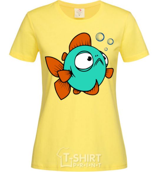 Women's T-shirt The fish is a beauty cornsilk фото