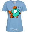 Women's T-shirt The fish is a beauty sky-blue фото