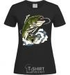 Women's T-shirt Green fish splash black фото