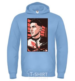 Men`s hoodie Jon Bernthal sky-blue фото