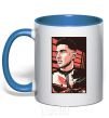 Mug with a colored handle Jon Bernthal royal-blue фото