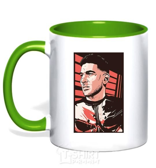 Mug with a colored handle Jon Bernthal kelly-green фото