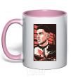 Mug with a colored handle Jon Bernthal light-pink фото