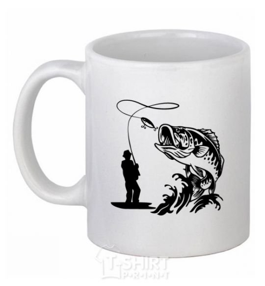 Ceramic mug Big fish White фото