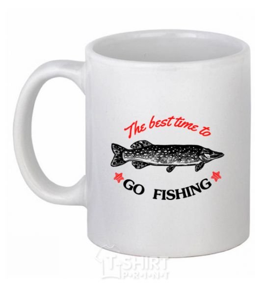 Ceramic mug The best time to go fishing White фото