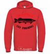 Men`s hoodie The best time to go fishing bright-red фото