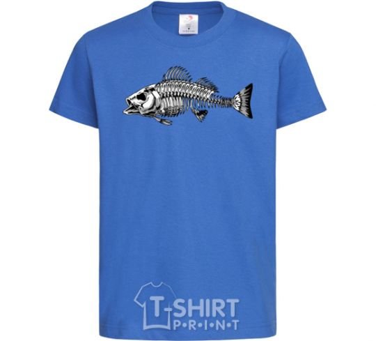 Kids T-shirt Fish skeleton V.1 royal-blue фото