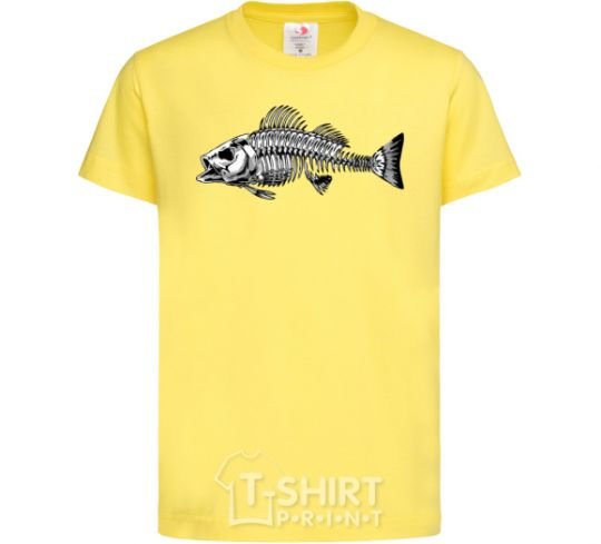 Kids T-shirt Fish skeleton V.1 cornsilk фото