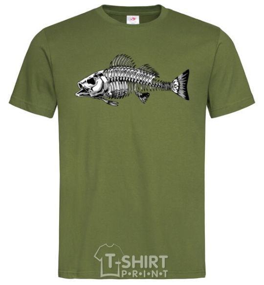 Men's T-Shirt Fish skeleton V.1 millennial-khaki фото