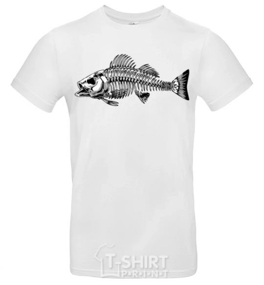 Men's T-Shirt Fish skeleton V.1 White фото