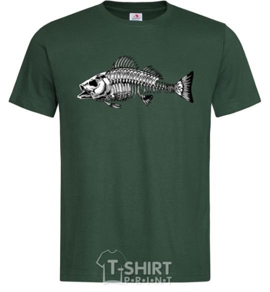Men's T-Shirt Fish skeleton V.1 bottle-green фото