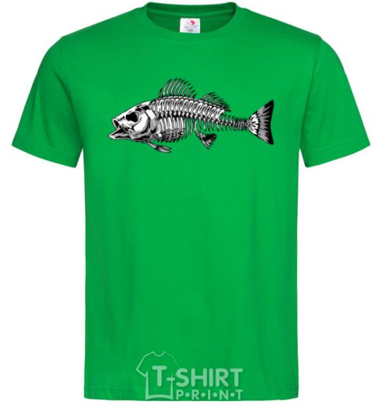 Men's T-Shirt Fish skeleton V.1 kelly-green фото