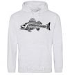 Men`s hoodie Fish skeleton V.1 sport-grey фото