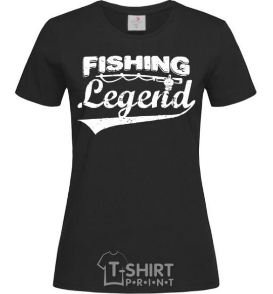 Женская футболка Fishing legend Черный фото