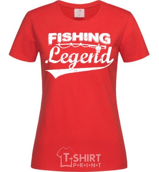 Women's T-shirt Fishing legend red фото