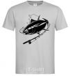 Men's T-Shirt Fish on the hook grey фото