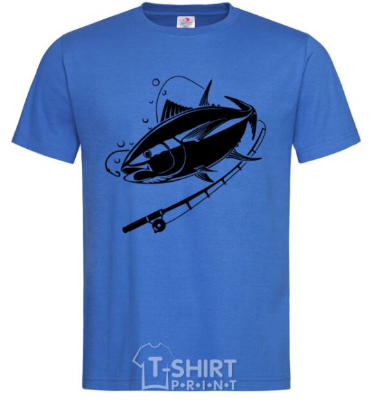 Men's T-Shirt Fish on the hook royal-blue фото