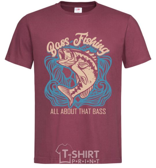 Men's T-Shirt Bass fishing burgundy фото